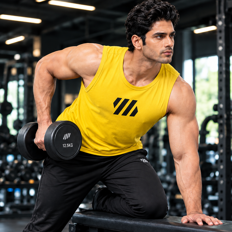 PSC Men’s Gym Vest Pack of 5 – Stylish, Breathable, Stretchable & Comfortable Sleeveless Sports Vest for Workout, Running, Training & Daily Wear.