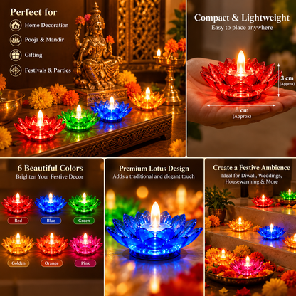 Multicolour Diwali Diyas Colourful 3D 2 IN 1 Reflection Diya (Pack of 12)