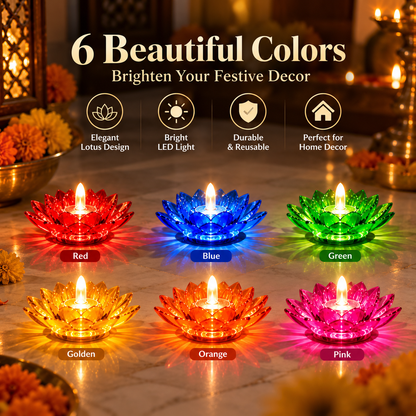 Multicolour Diwali Diyas Colourful 3D 2 IN 1 Reflection Diya (Pack of 12)